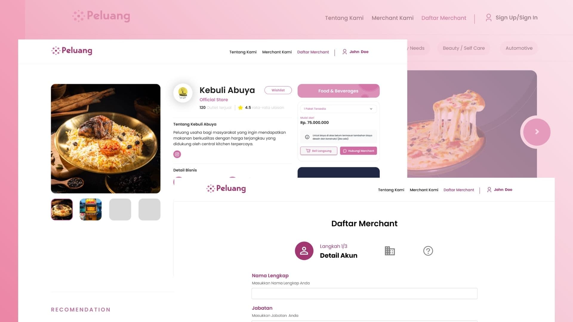 Peluang.co's Website